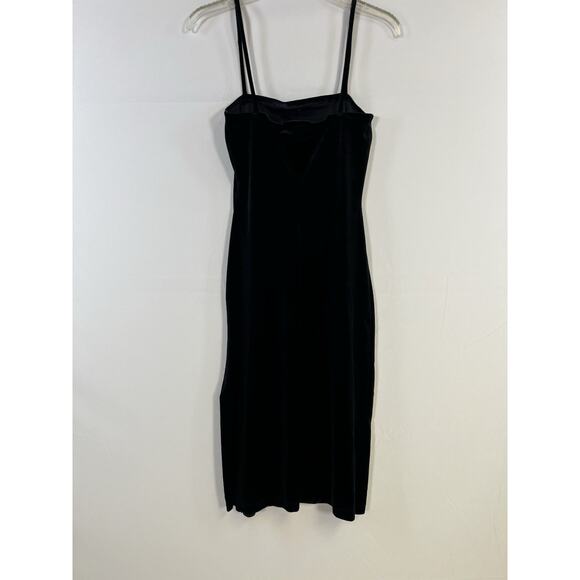 VTG Y2K Rampage Black Velour Velvet Floral Slip Dress Women’s M Fairy Grange - Picture 10 of 13